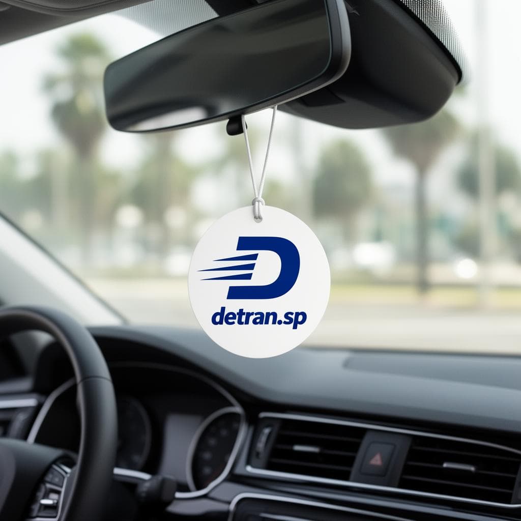 Aromatizante personalizado Detran SP no retrovisor