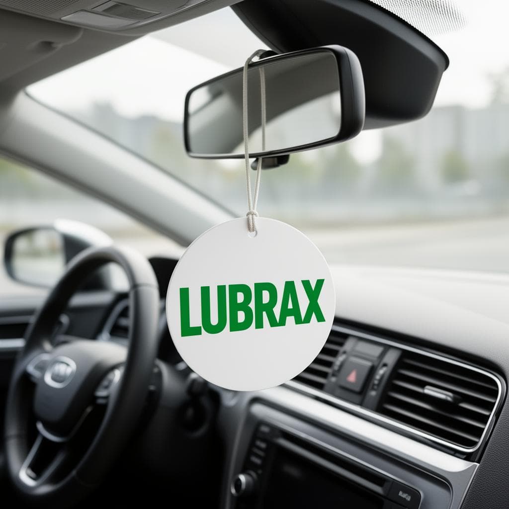 Aromatizante personalizado Lubrax no retrovisor